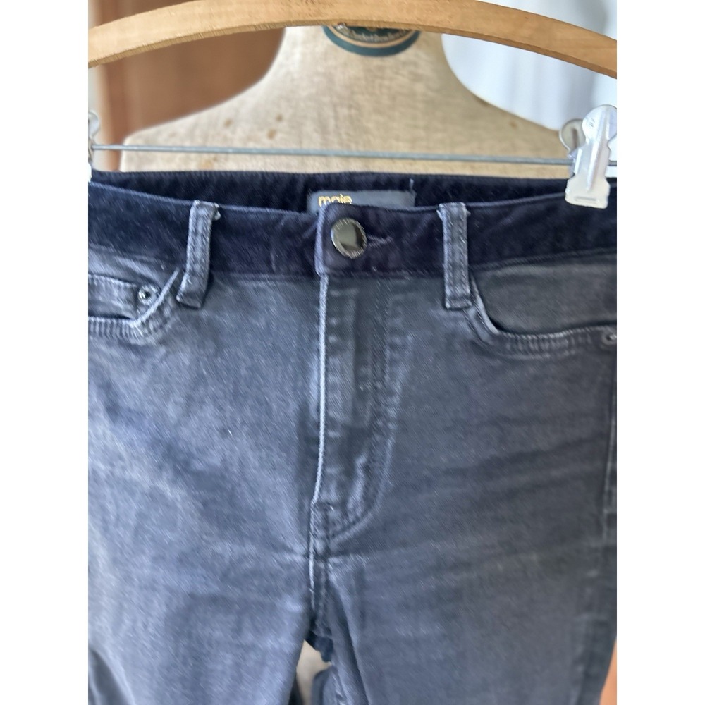 Maje Black Wash High Rise Skinny Jeans Velvet Waist Stretch Size 24 - Picture 7 of 8